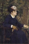 Pierre Renoir Woman in a Garden-Lise Trehot(Woman with a Segull Feather) oil painting
